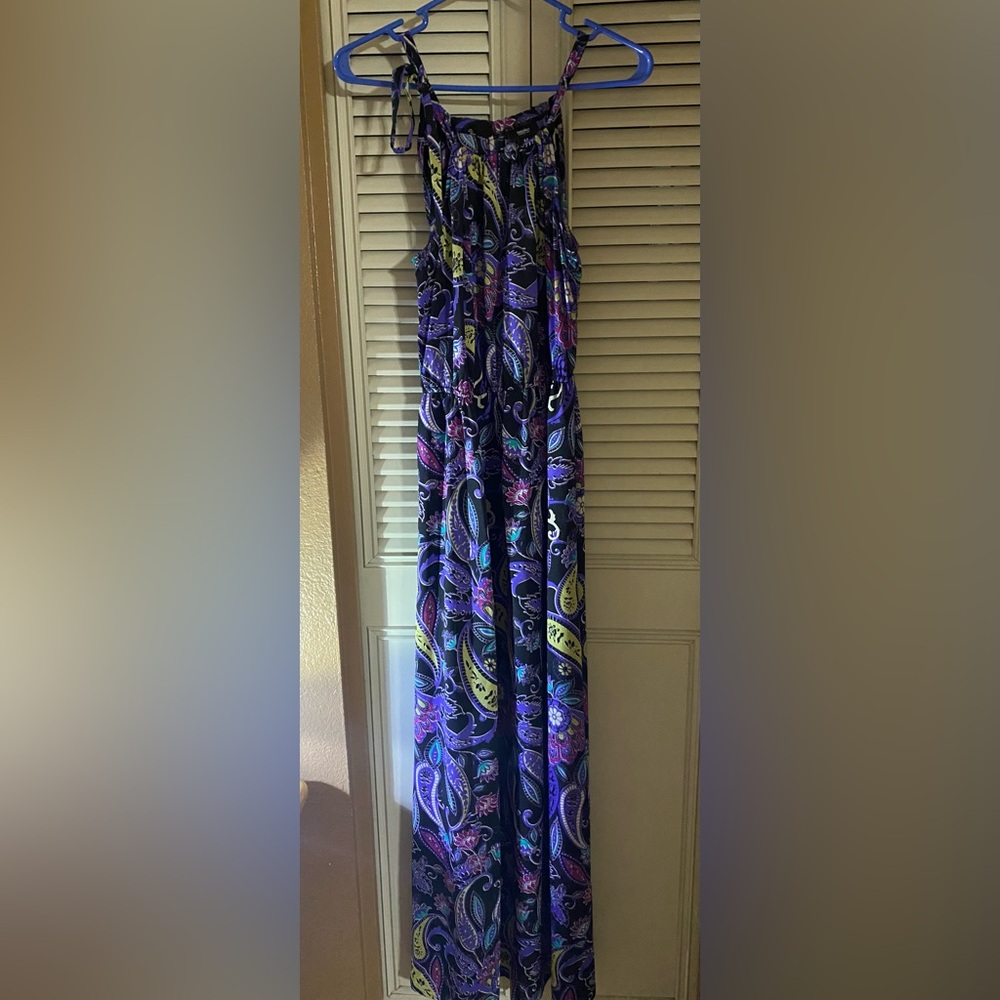 EUC Mossimo maxi dress w/spaghetti straps, cinched waist - juniors size M